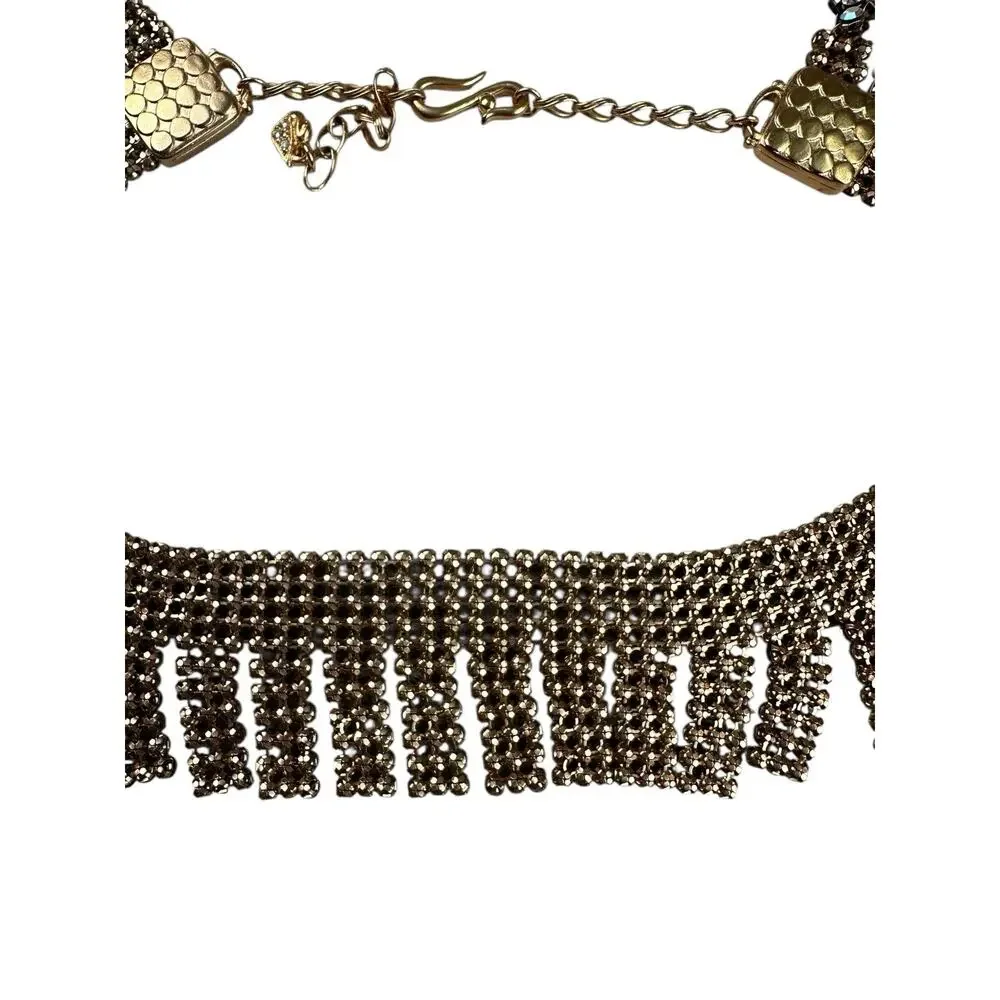 Vintage Swarovski Aurora Borealis Crystal Bib Statement Necklace & Bracelet Set